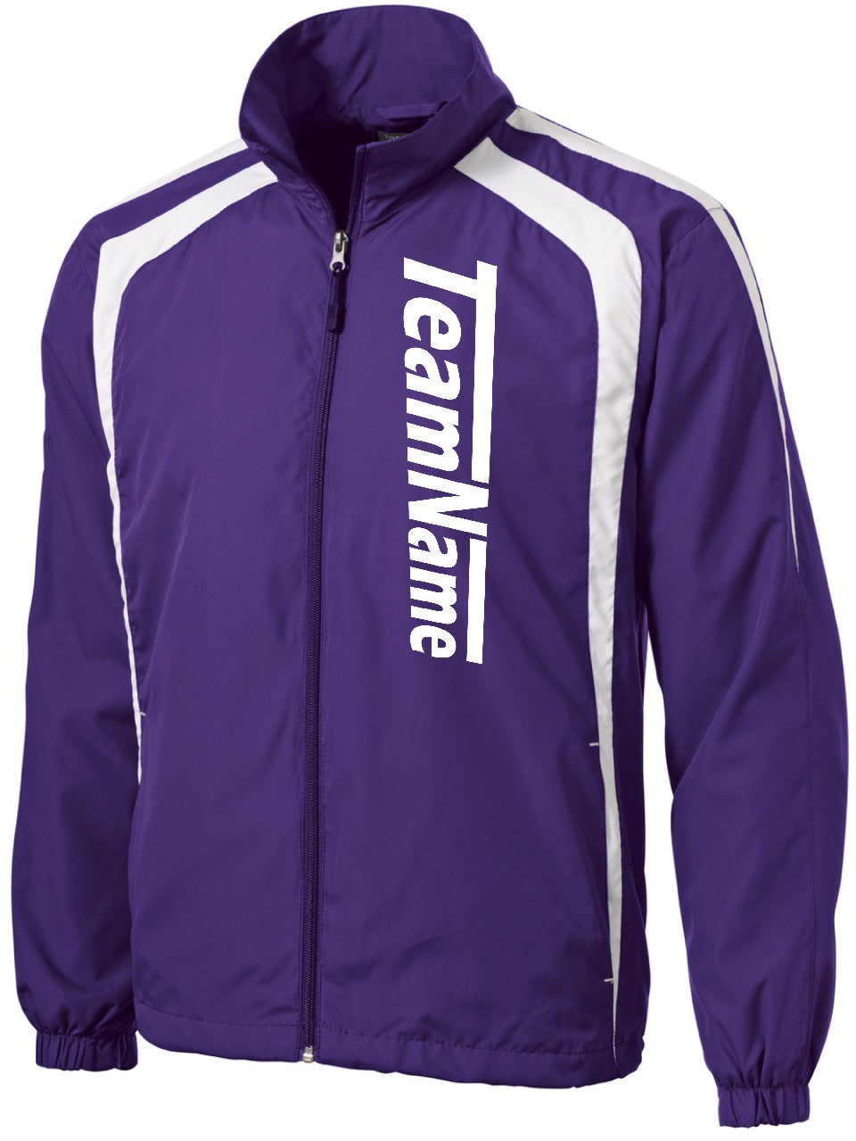 JST60WD Men's ColorBlock Raglan Custom Warmup Jacket, color: Purple/White