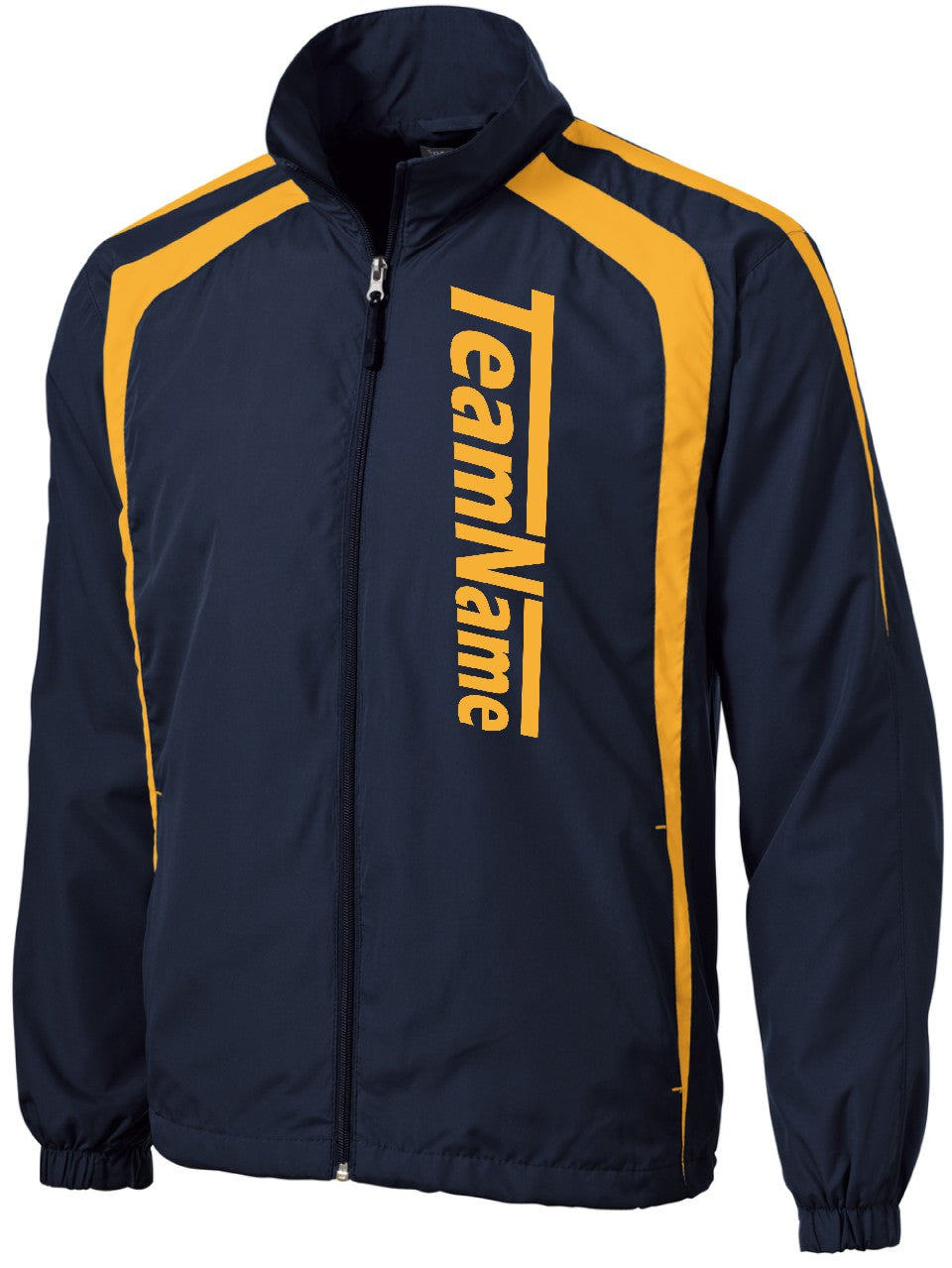 JST60WD Men's ColorBlock Raglan Custom Warmup Jacket, color: True Navy/Gold