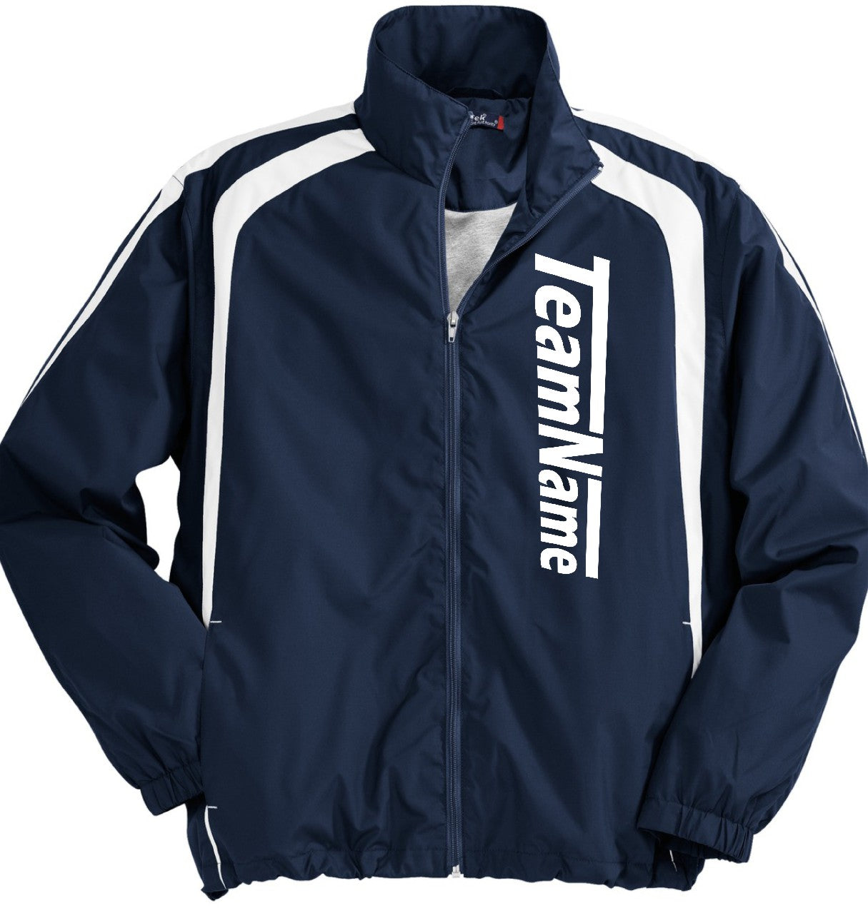 JST60WD Men's ColorBlock Raglan Custom Warmup Jacket, color: True Navy/White