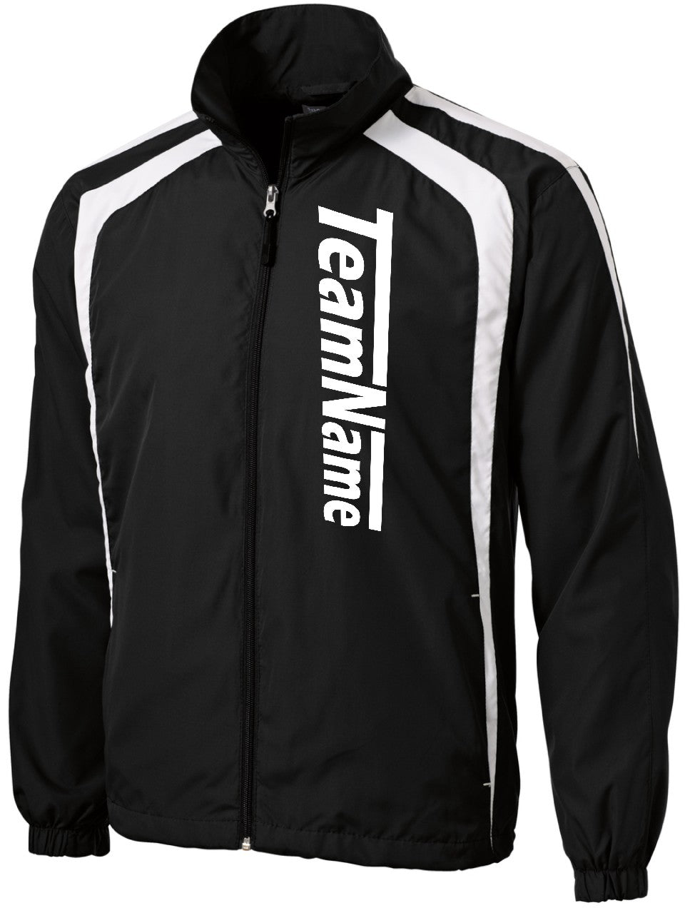 JST60WD Men's ColorBlock Raglan Custom Warmup Jacket, color: Black/White