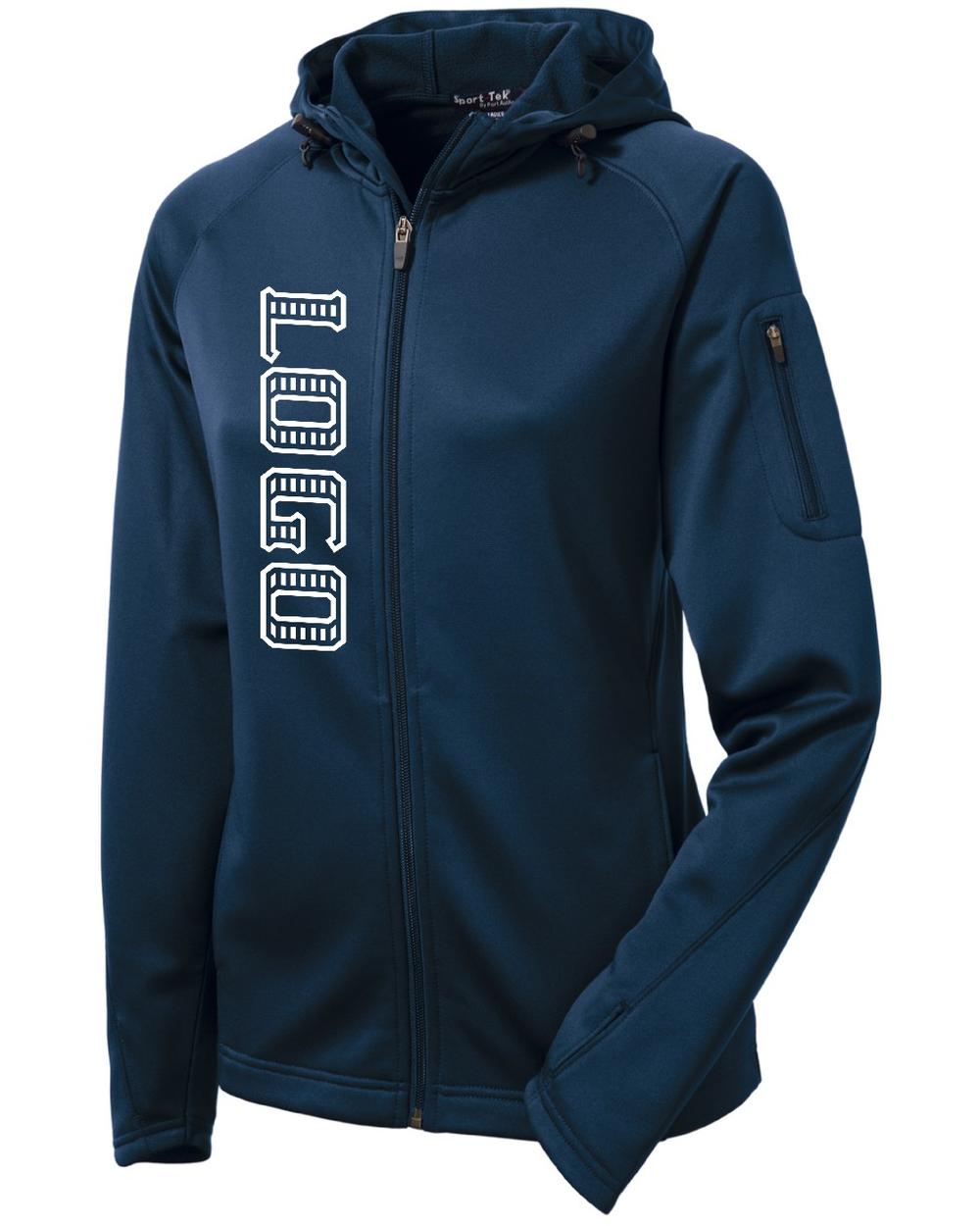 Sport-TEK Women's Tech Fleece Custom Hooded Jacket, color: True Navy