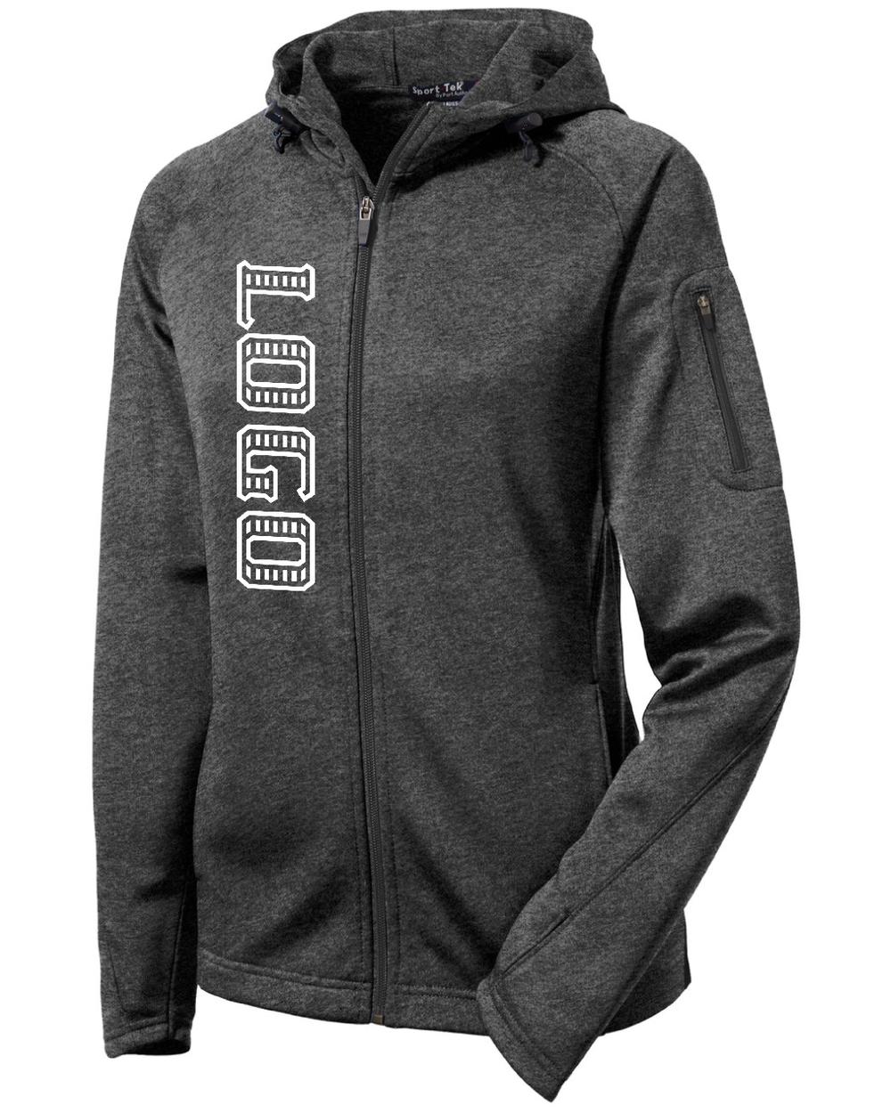 Sport-TEK Women's Tech Fleece Custom Hooded Jacket, color: Graphite Heather