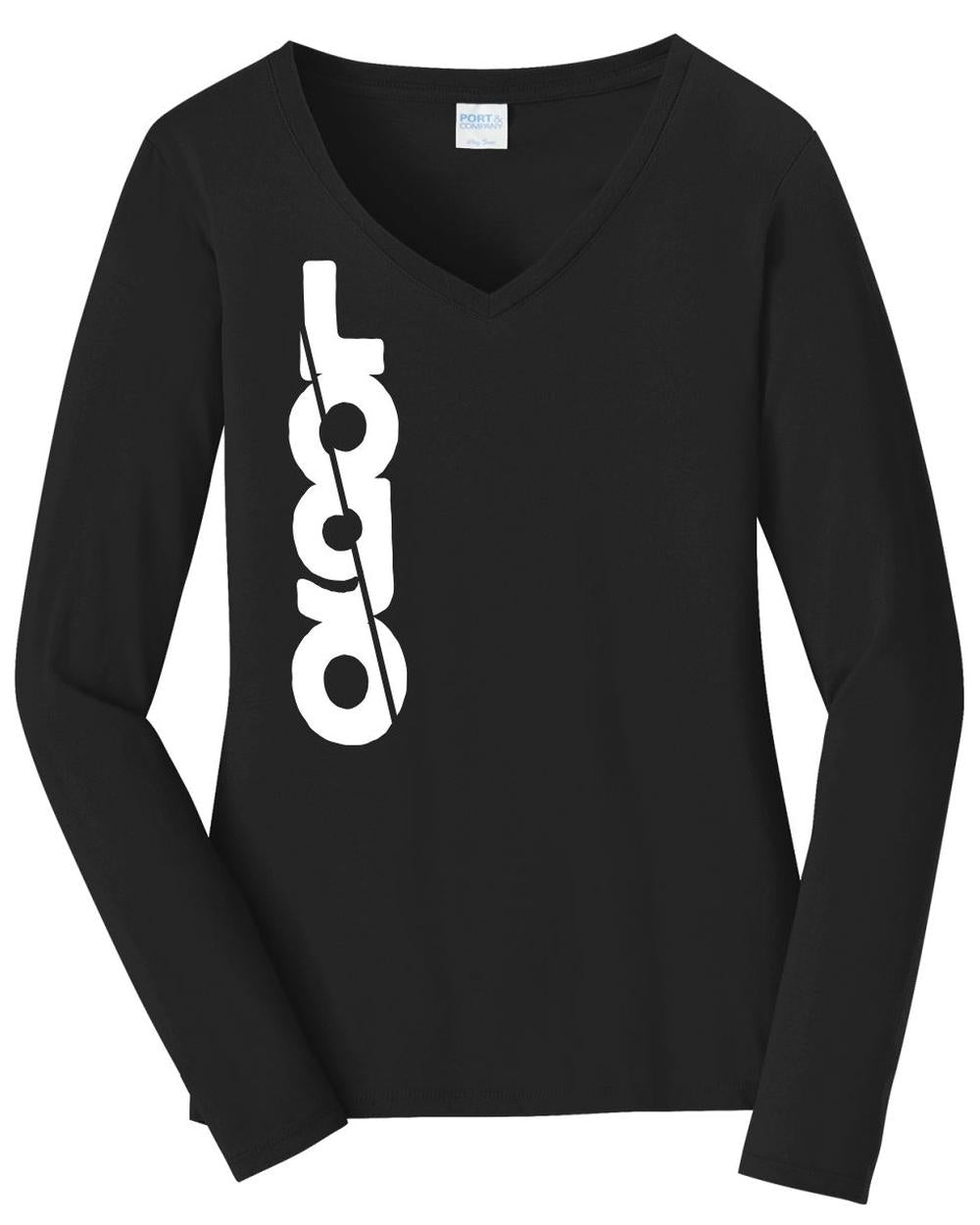 P&C Women's Fan Favorite L/S V-Neck Custom T-Shirt, color: Jet Black