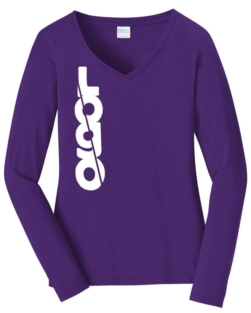 P&C Women's Fan Favorite L/S V-Neck Custom T-Shirt, color: Team Purple