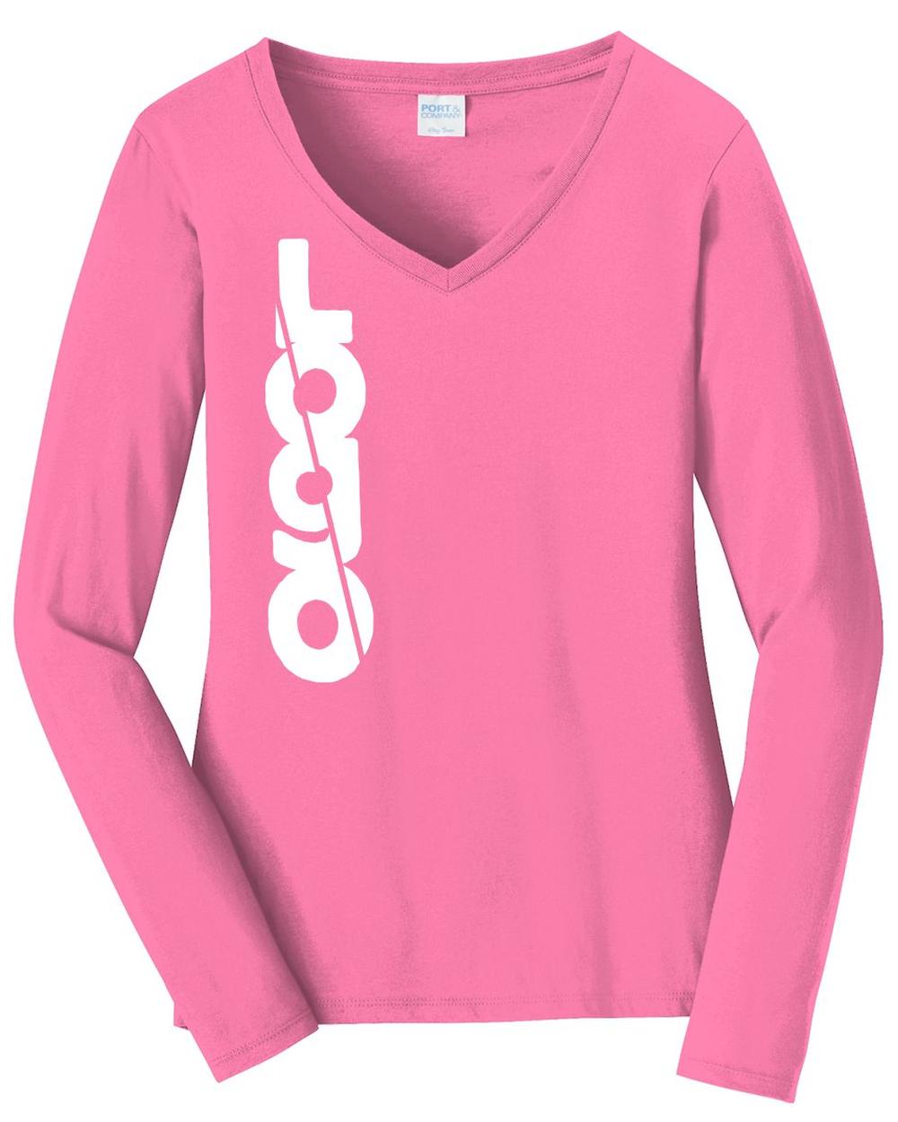 P&C Women's Fan Favorite L/S V-Neck Custom T-Shirt, color: New Pink