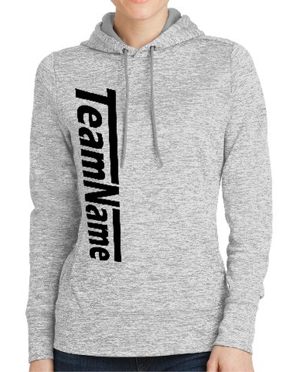 Sport-TEK Women's Electric Heather Fleece Hooded Custom Sweatshirt, color: Silver Electric