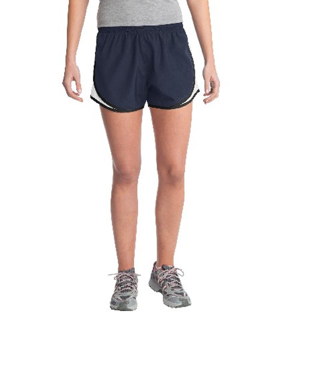 Sport-TEK Women's 3" Cadence Short, color: True Navy/White/Black