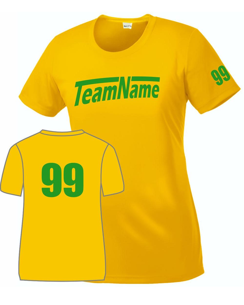 Sport-TEK Women's Custom Performance T-Shirt, color: Gold