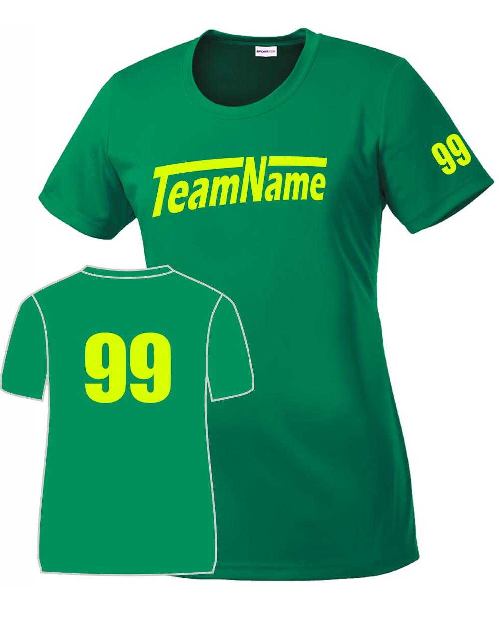 Sport-TEK Women's Custom Performance T-Shirt, color: Kelly Green