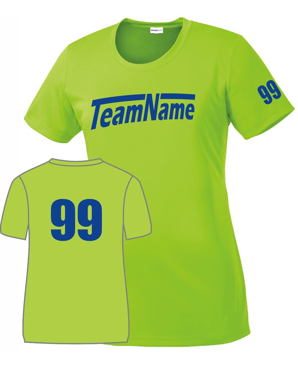 Sport-TEK Women's Custom Performance T-Shirt, color: Lime Shock