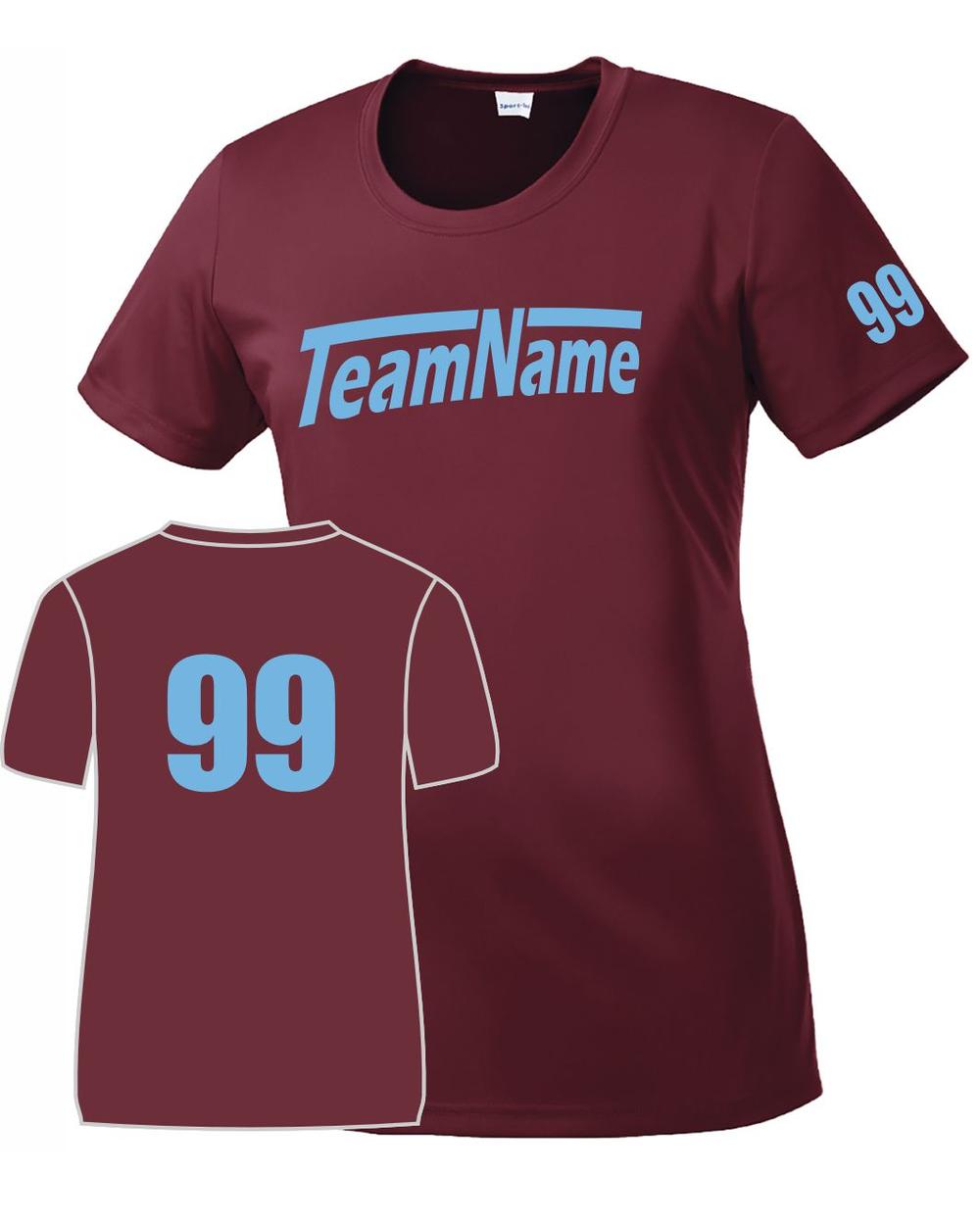 Sport-TEK Women's Custom Performance T-Shirt, color: Maroon