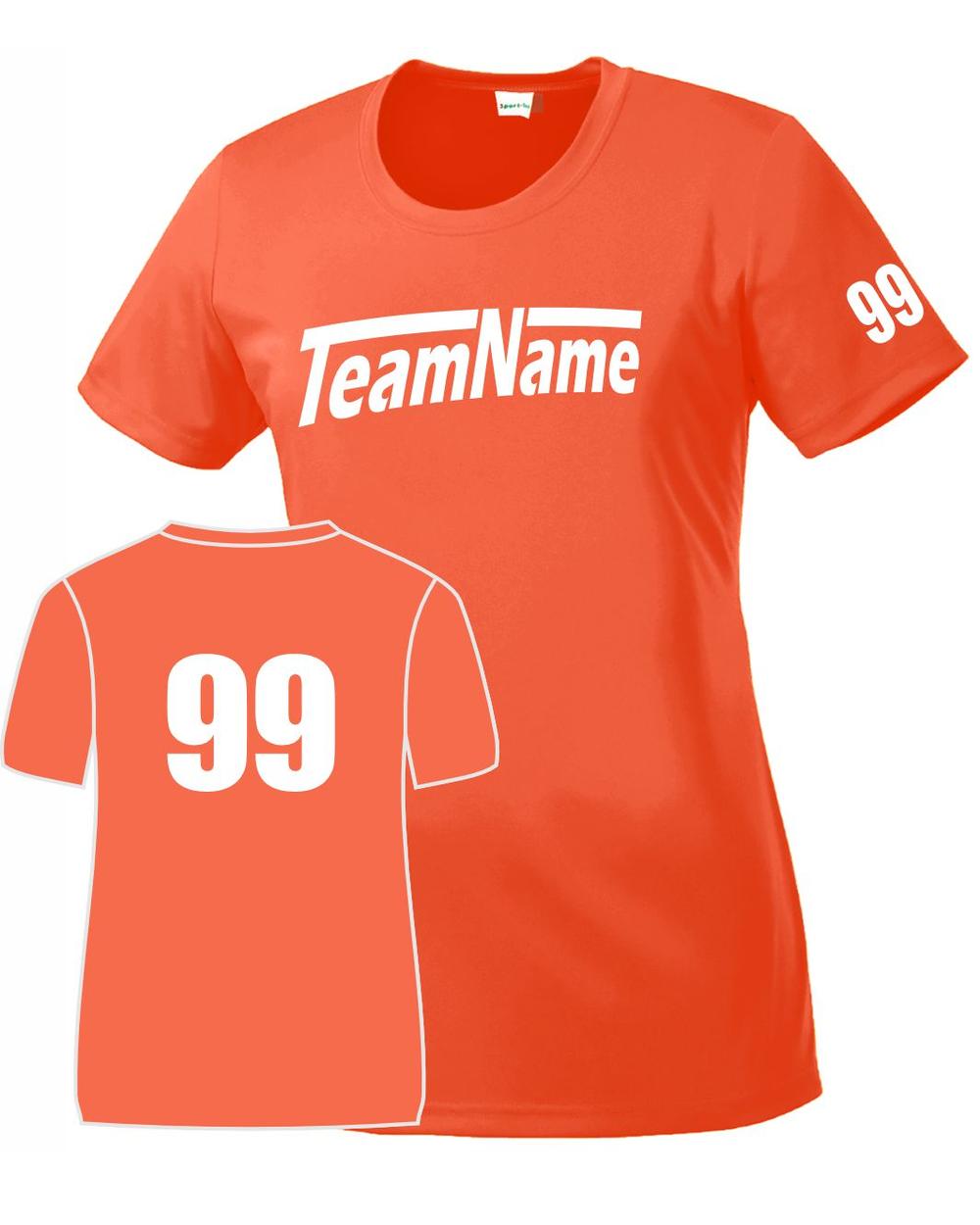 Sport-TEK Women's Custom Performance T-Shirt, color: Neon Orange