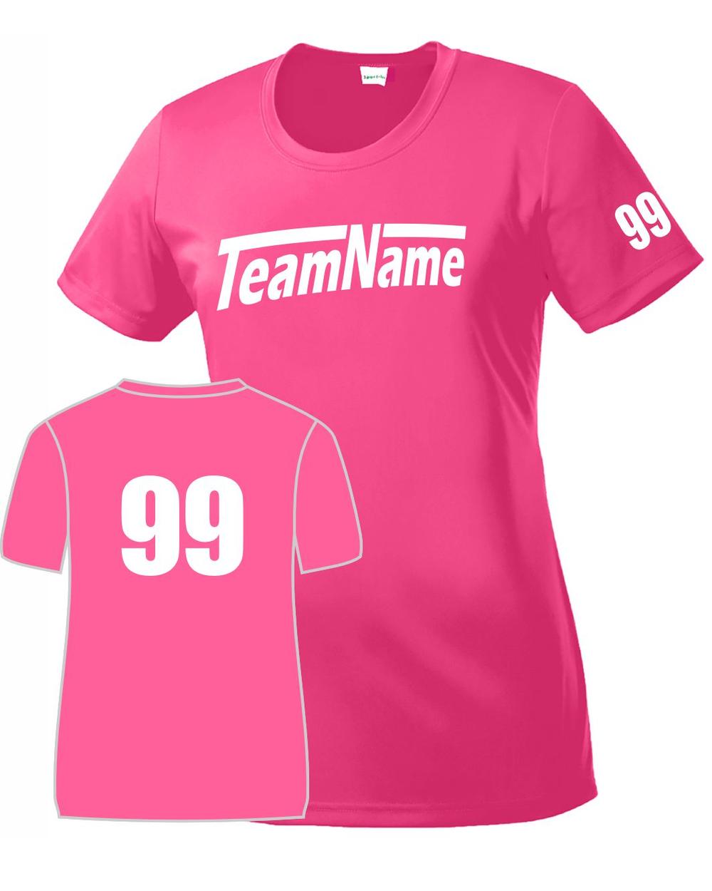 Sport-TEK Women's Custom Performance T-Shirt, color: Neon Pink