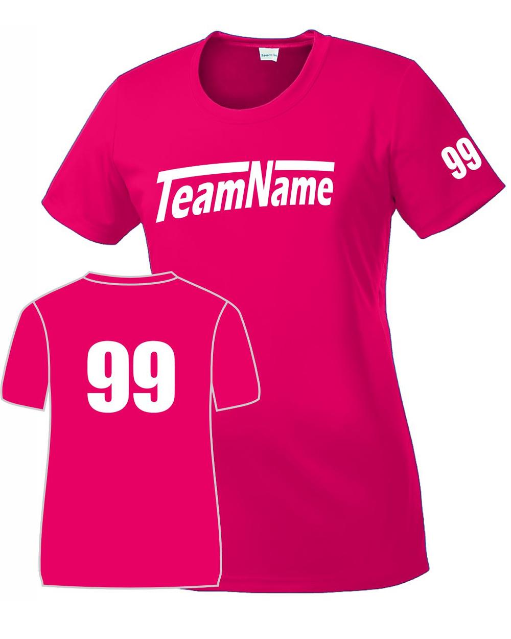 Sport-TEK Women's Custom Performance T-Shirt, color: Pink Raspberry