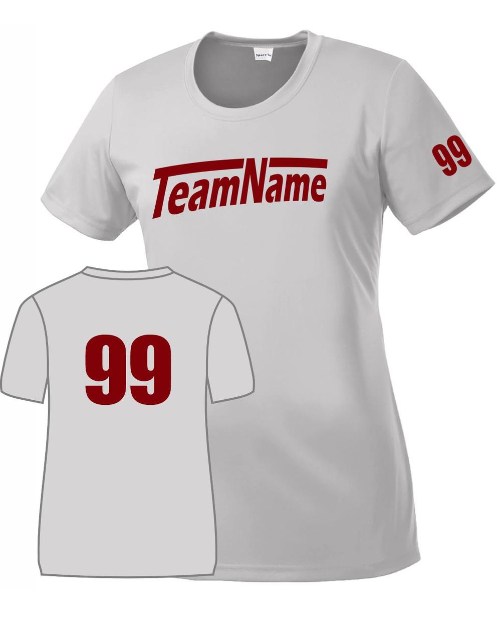 Sport-TEK Women's Custom Performance T-Shirt, color: Silver