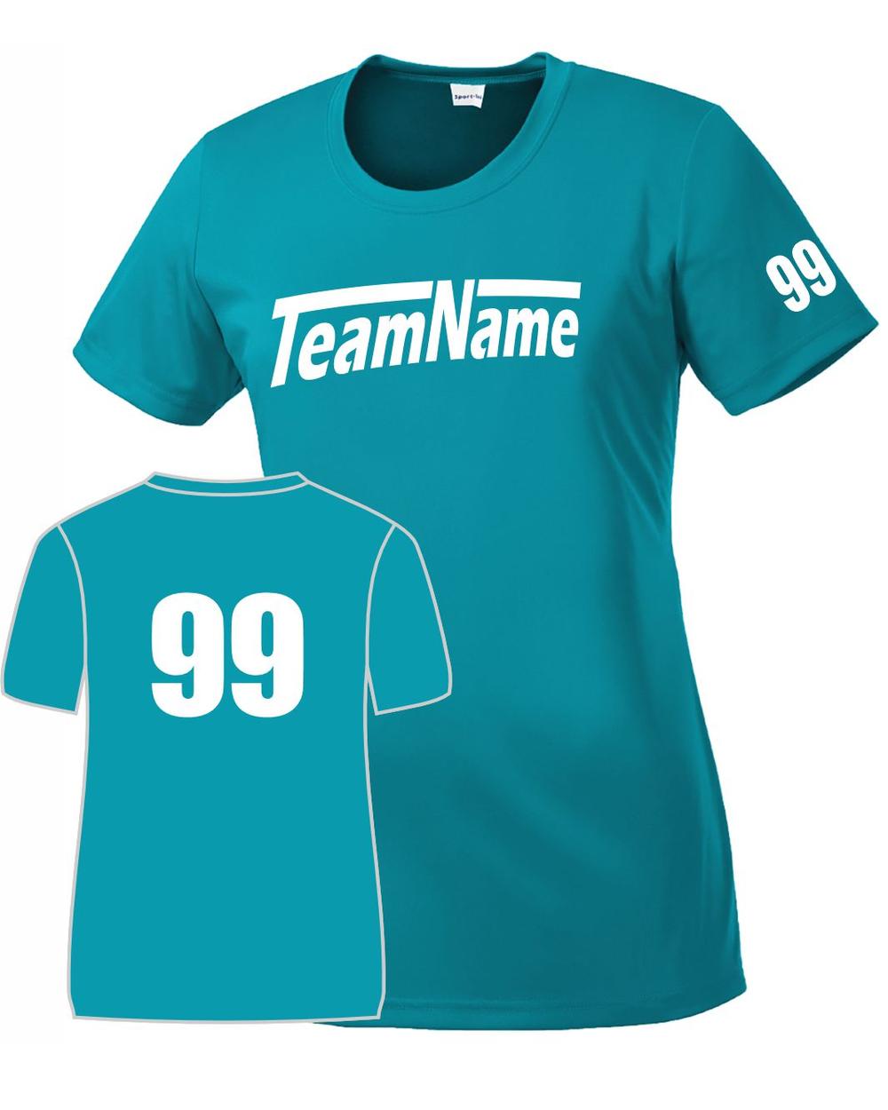 Sport-TEK Women's Custom Performance T-Shirt, color: Tropic Blue
