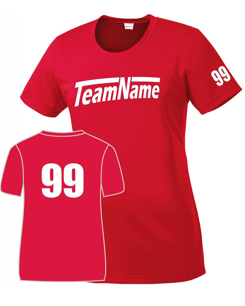 Sport-TEK Women's Custom Performance T-Shirt, color: True Red