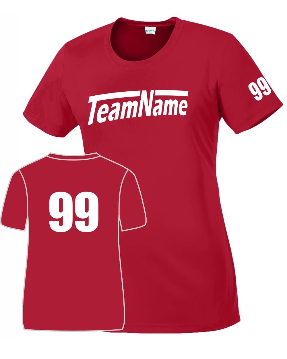 Sport-TEK Women's Custom Performance T-Shirt, color: Deep Red