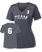 Sport-TEK Women's PosiCharge Competitor Custom V-Neck T-Shirt, color: Iron Grey
