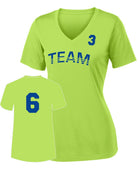 Sport-TEK Women's PosiCharge Competitor Custom V-Neck T-Shirt, color: Lime Shock