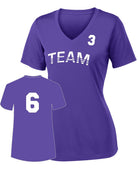 Sport-TEK Women's PosiCharge Competitor Custom V-Neck T-Shirt, color: Purple