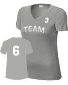 Sport-TEK Base Custom Performance V-Neck Jersey, color: Grey Concrete Heather