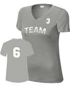 Sport-TEK Women's PosiCharge Competitor Custom V-Neck T-Shirt, color: Grey Concrete Heather