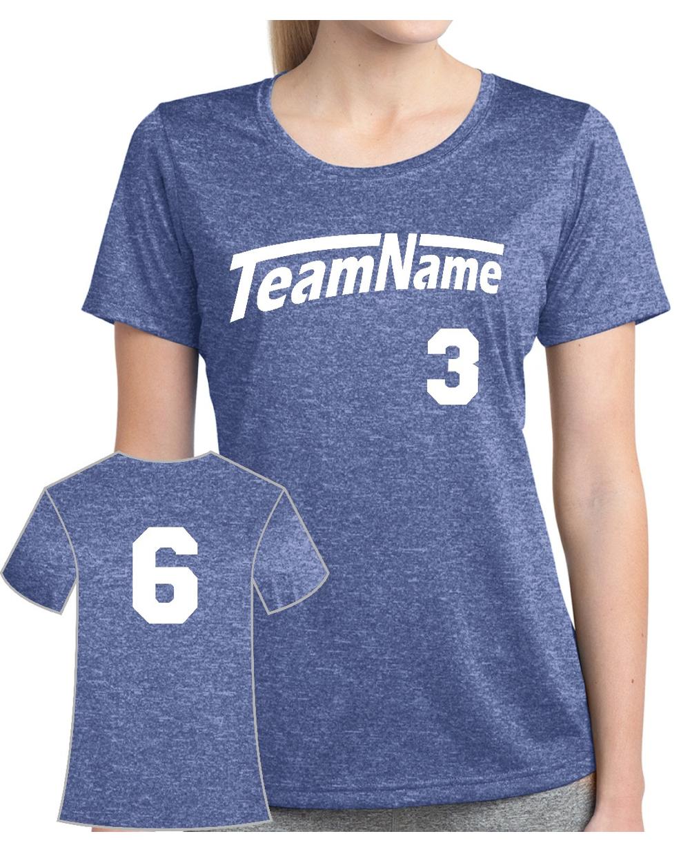 Sport-TEK Women's Heather Contender Custom Sports T-Shirt, color: True Royal Heather