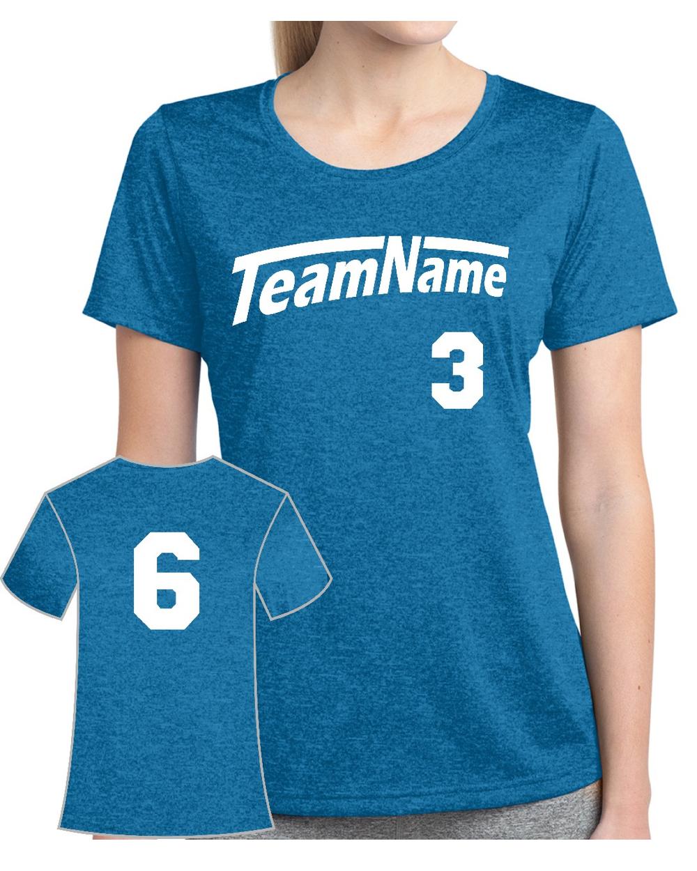 Sport-TEK Women's Heather Contender Custom Sports T-Shirt, color: Blue Wake Heather