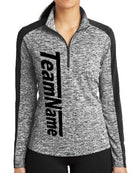 Sport-TEK Electric Heather Colorblock Custom Pullover, color: Black Electric/Black