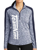 Sport-TEK Electric Heather Colorblock Custom Pullover, color: True Navy Electric/True Navy