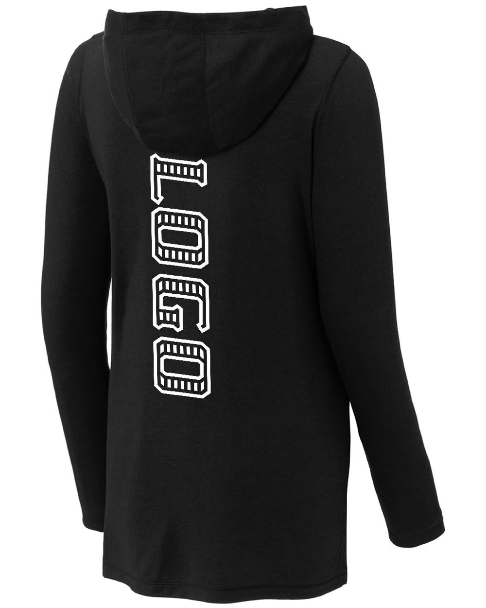 Sport-TEK Women's PosiCharge Tri-Blend L/S Custom Hoodie, color: Black