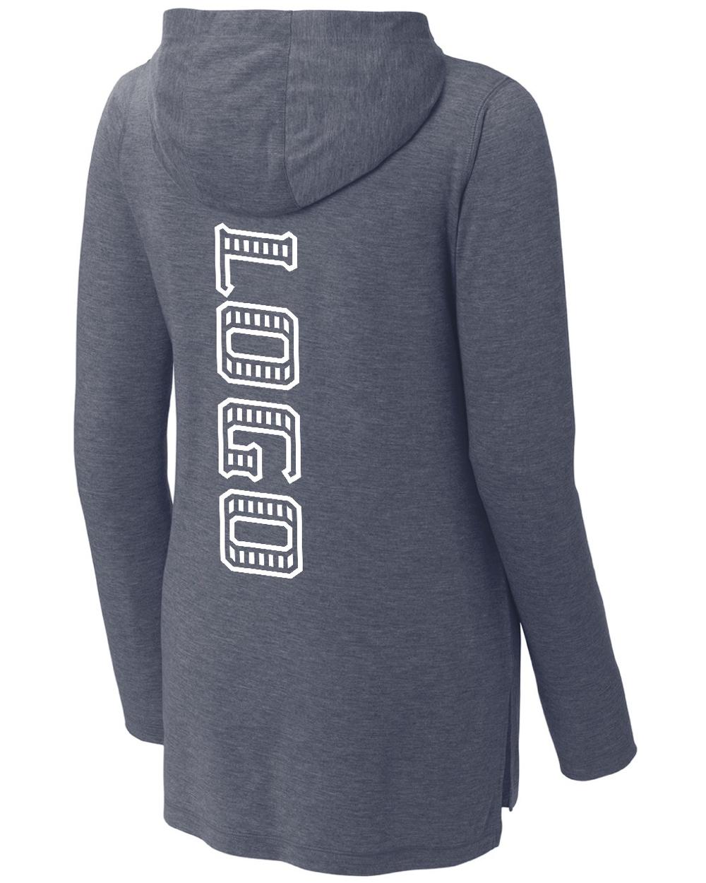 Sport-TEK Women's PosiCharge Tri-Blend L/S Custom Hoodie, color: Navy Heather