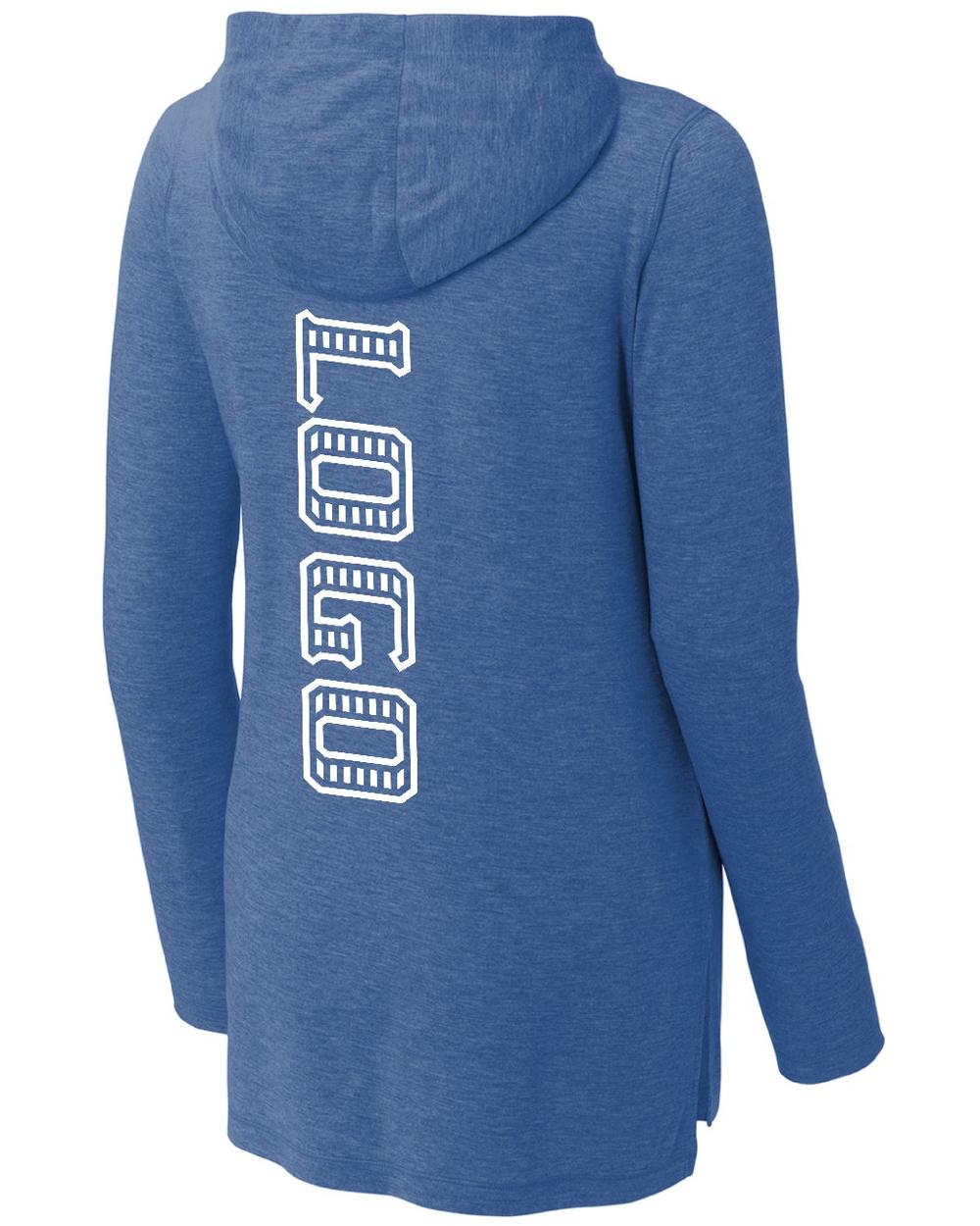 Sport-TEK Women's PosiCharge Tri-Blend L/S Custom Hoodie, color: Royal Heather