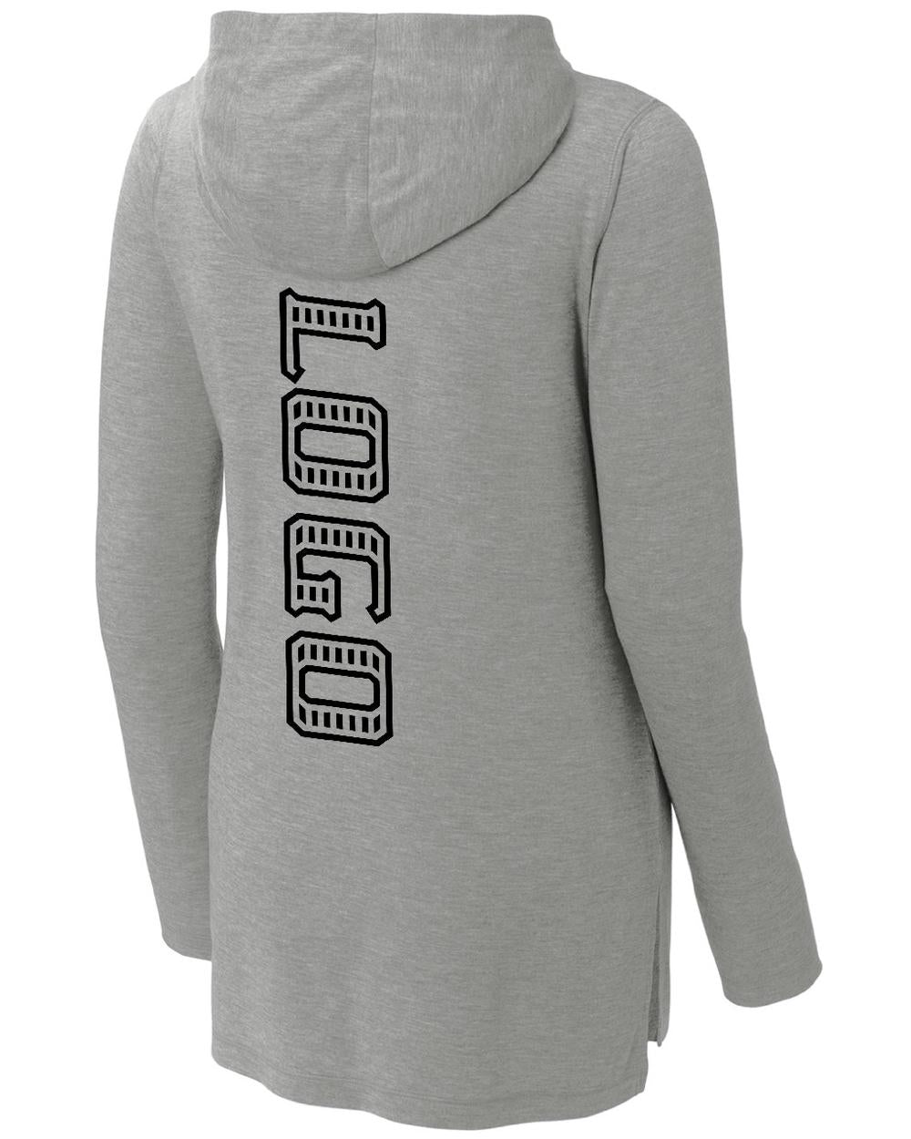 Sport-TEK Women's PosiCharge Tri-Blend L/S Custom Hoodie, color: Light Grey Heather