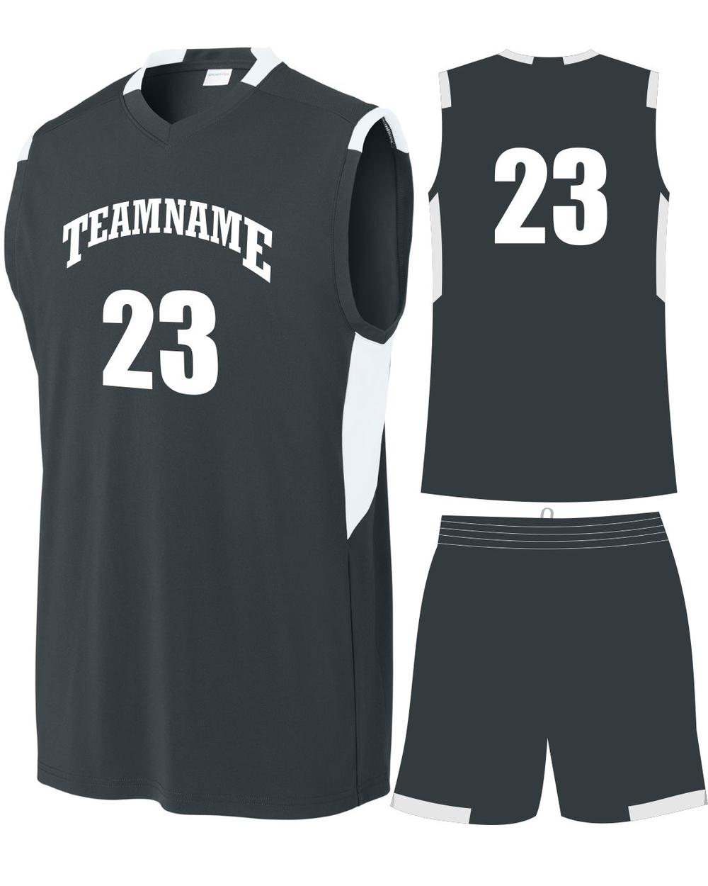Sport-TEK Club Custom Cross-Training Uniform, color: Iron Grey/White