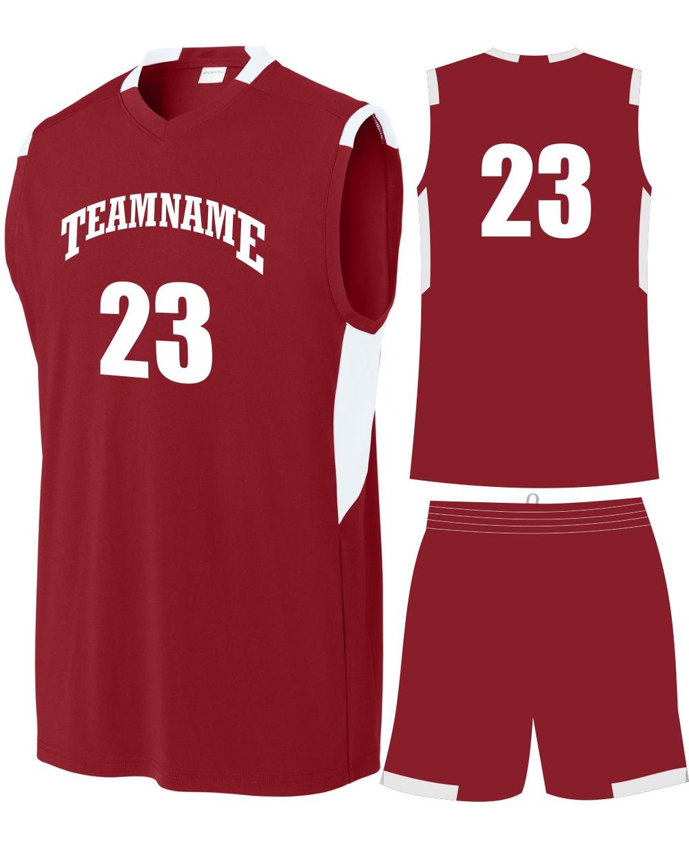Sport-TEK Club Custom Cross-Training Uniform, color: Deep Red/White