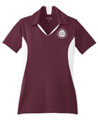 Sport-TEK Side Blocked Performance Custom Coaches Shirt, color: Maroon/White