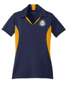 Sport-TEK Side Blocked Performance Custom Coaches Shirt, color: True Navy/Gold