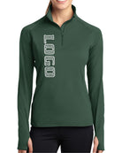 Sport-TEK Wick Stretch 1/2-Zip Custom Pullover, color: Forest Green