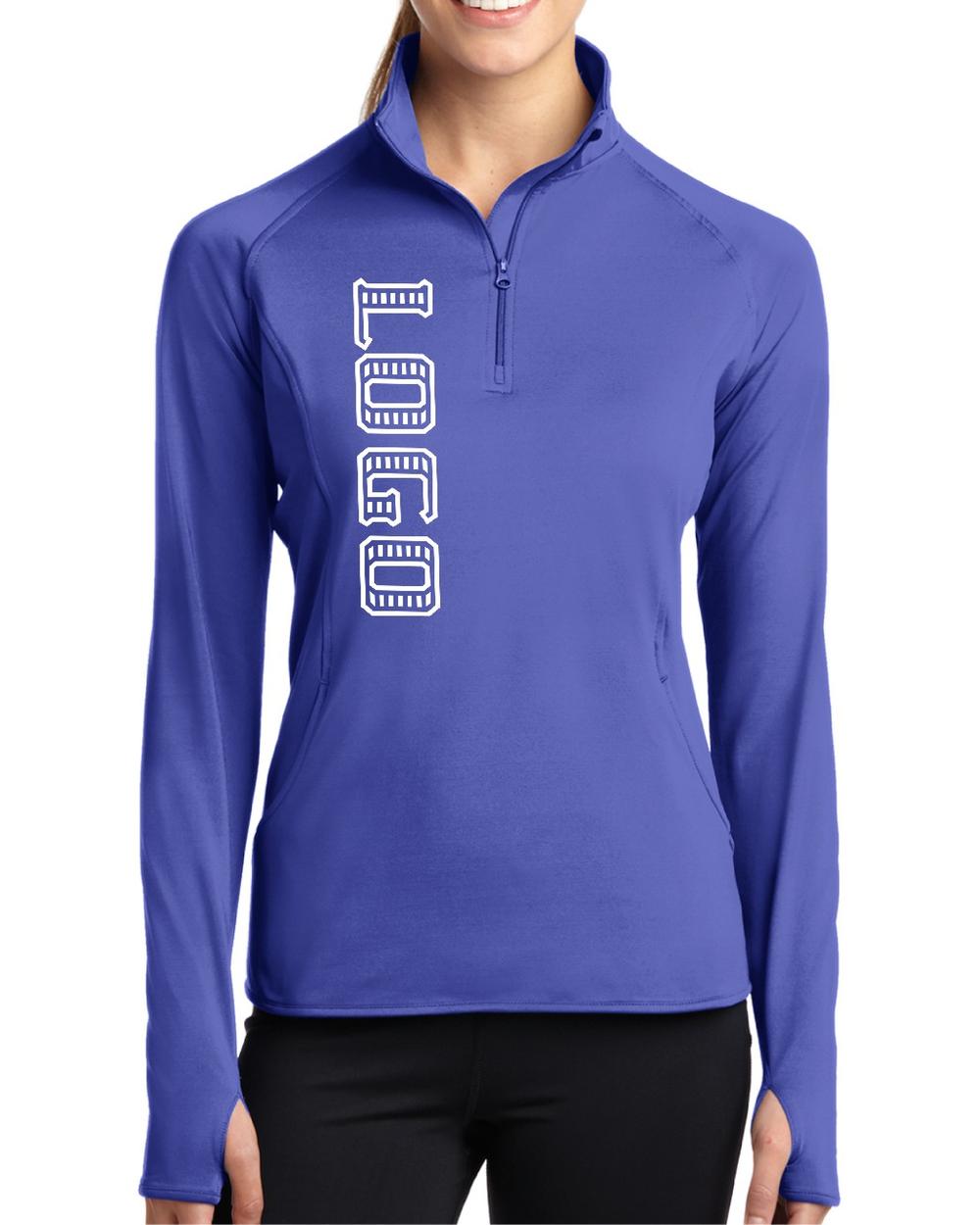 Sport-TEK Women's Wick Stretch 1/2-Zip Custom Pullover, color: Iris Purple