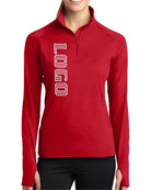 Sport-TEK Wick Stretch 1/2-Zip Custom Pullover, color: True Red