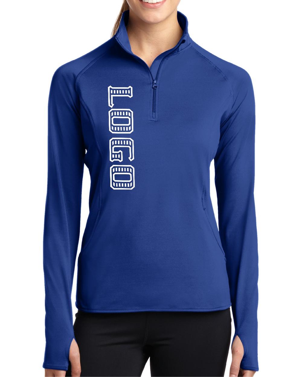 Sport-TEK Women's Wick Stretch 1/2-Zip Custom Pullover, color: True Royal