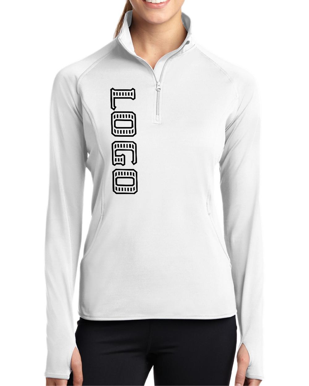 Sport-TEK Women's Wick Stretch 1/2-Zip Custom Pullover, color: White