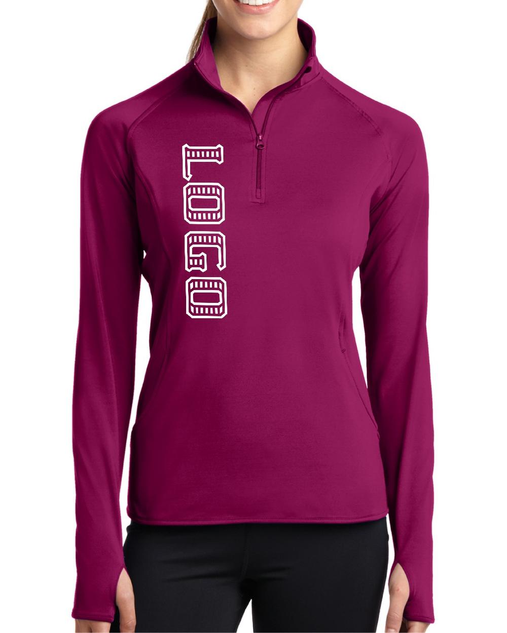 Sport-TEK Women's Wick Stretch 1/2-Zip Custom Pullover, color: Pink Rush
