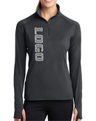 Sport-TEK Wick Stretch 1/2-Zip Custom Pullover, color: Charcoal Grey