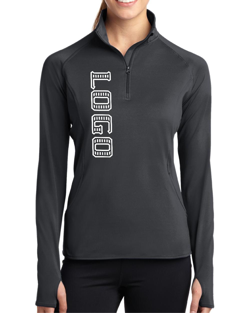 Sport-TEK Women's Wick Stretch 1/2-Zip Custom Pullover, color: Charcoal Grey