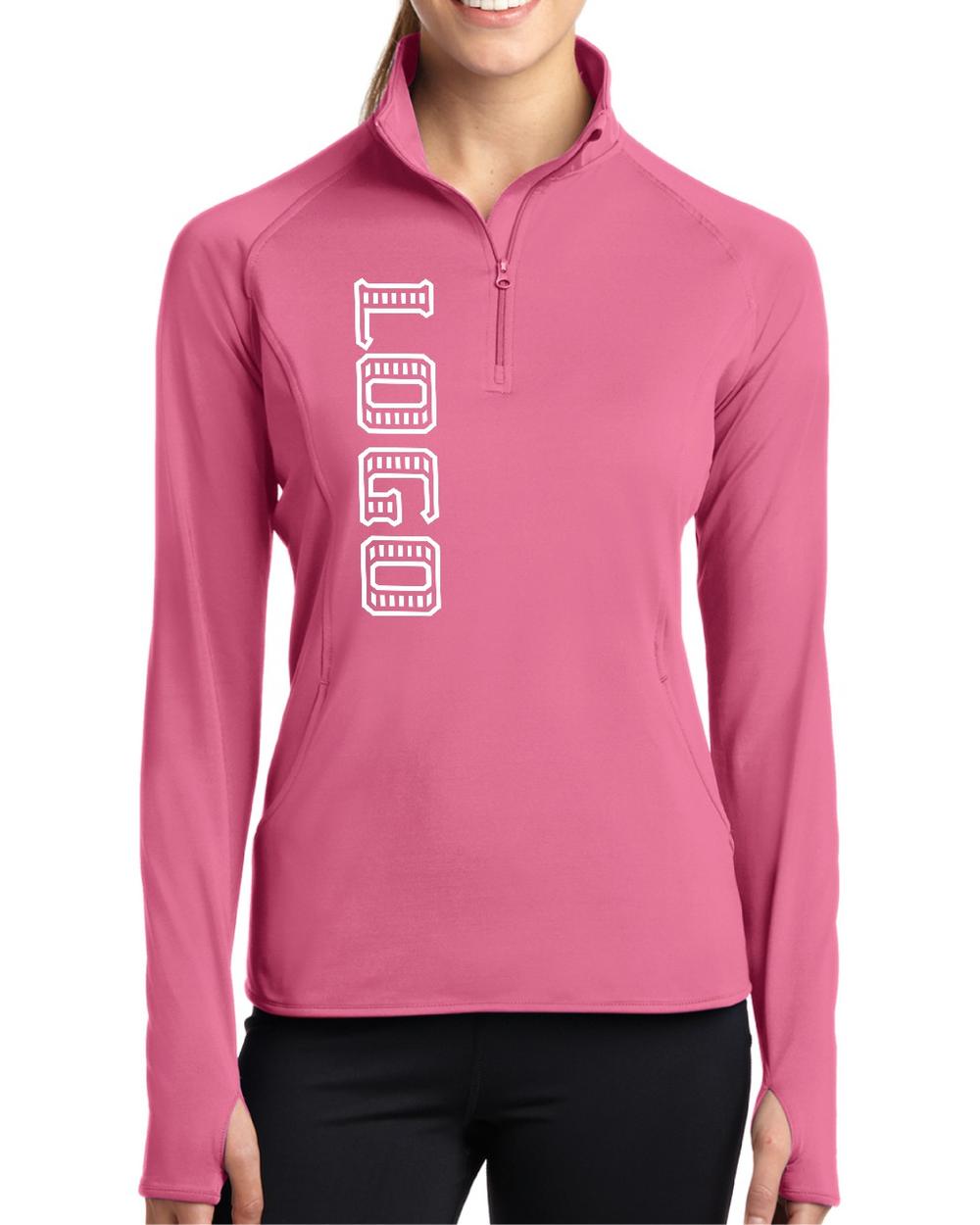 Sport-TEK Women's Wick Stretch 1/2-Zip Custom Pullover, color: Dusty Rose