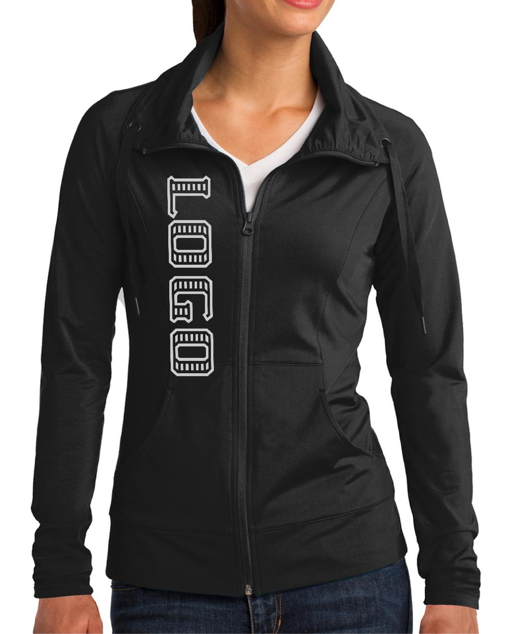 Sport-TEK Women's Wick Stretch ColorBlock Custom Jacket, color: Black