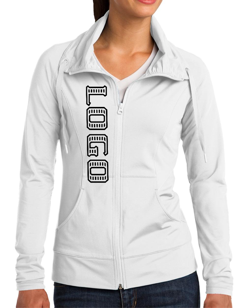 Sport-TEK Women's Wick Stretch ColorBlock Custom Jacket, color: White